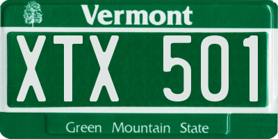VT license plate XTX501