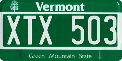 VT license plate XTX503