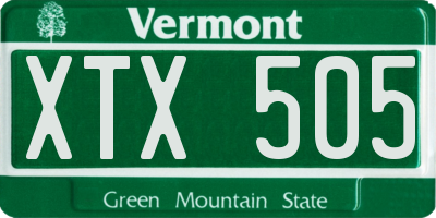 VT license plate XTX505