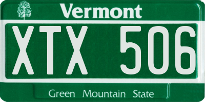 VT license plate XTX506