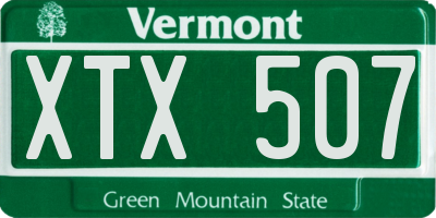 VT license plate XTX507