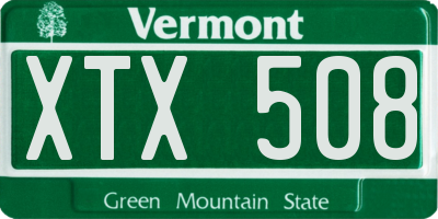 VT license plate XTX508