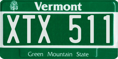 VT license plate XTX511