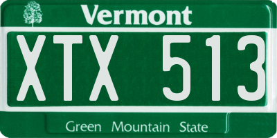 VT license plate XTX513