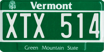 VT license plate XTX514