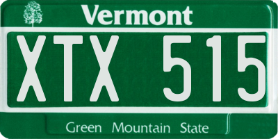 VT license plate XTX515