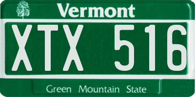 VT license plate XTX516