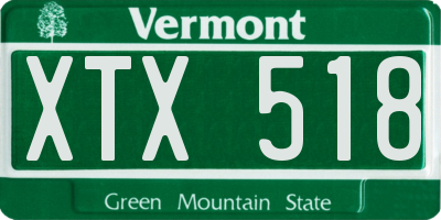 VT license plate XTX518