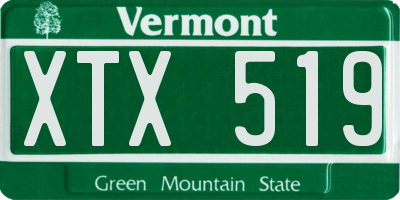 VT license plate XTX519