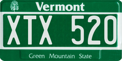 VT license plate XTX520