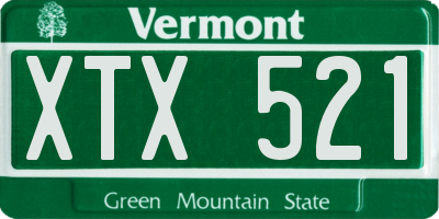 VT license plate XTX521