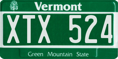 VT license plate XTX524
