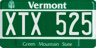 VT license plate XTX525