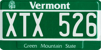 VT license plate XTX526
