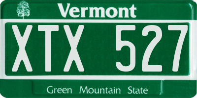VT license plate XTX527