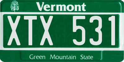 VT license plate XTX531