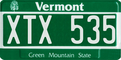 VT license plate XTX535