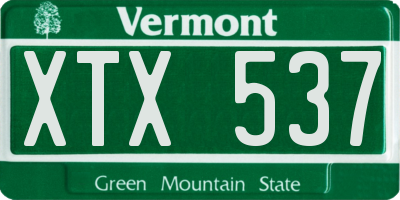 VT license plate XTX537