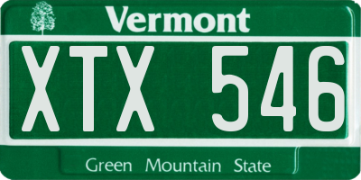 VT license plate XTX546