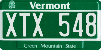 VT license plate XTX548