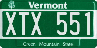 VT license plate XTX551