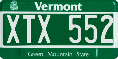 VT license plate XTX552