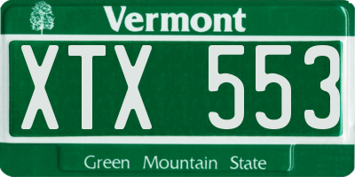 VT license plate XTX553