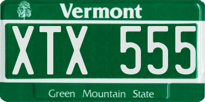 VT license plate XTX555