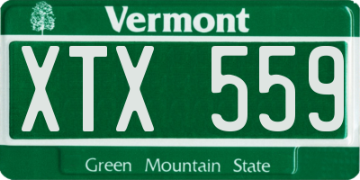 VT license plate XTX559