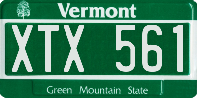 VT license plate XTX561