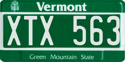 VT license plate XTX563