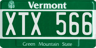 VT license plate XTX566