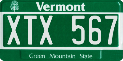 VT license plate XTX567