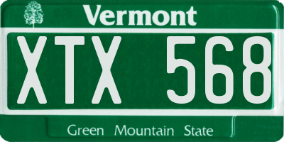 VT license plate XTX568