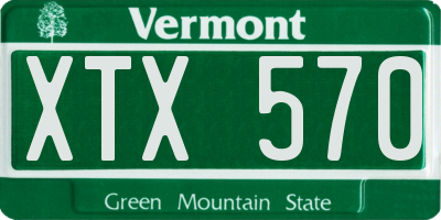 VT license plate XTX570