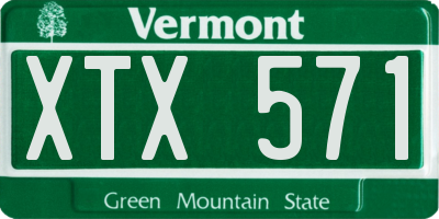 VT license plate XTX571