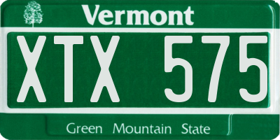 VT license plate XTX575