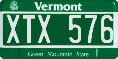 VT license plate XTX576