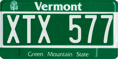 VT license plate XTX577