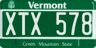 VT license plate XTX578