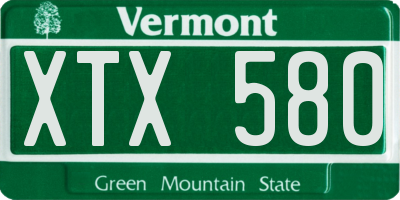 VT license plate XTX580