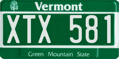 VT license plate XTX581