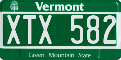 VT license plate XTX582