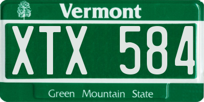 VT license plate XTX584