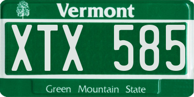 VT license plate XTX585