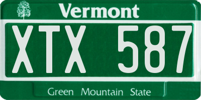 VT license plate XTX587