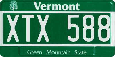 VT license plate XTX588