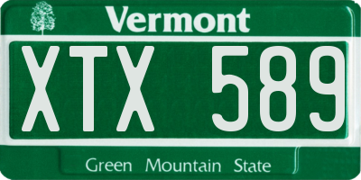 VT license plate XTX589