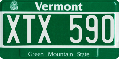 VT license plate XTX590