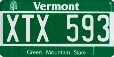 VT license plate XTX593